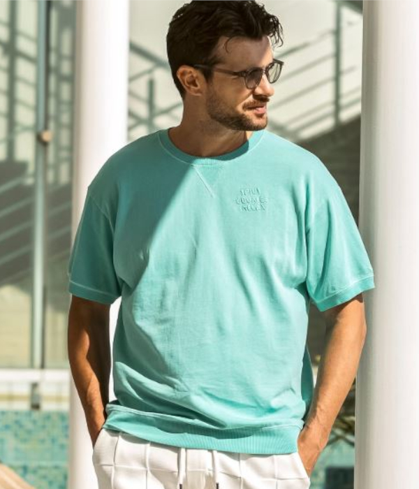 ロゴ刺繍ピグメントスウェットTシャツ メンズ 半袖 1PIU1UGUALE3 RELAX カジュアル スポーツ ルームウェア ウノピゥウノウグァーレトレ リラックス | 1PIU1UGUALE3 RELAX | 13
