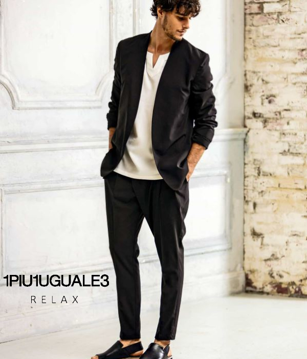 1PIU1UGUALE3 RELAX セットアップ メンズ ノーカラー スーツ 上下