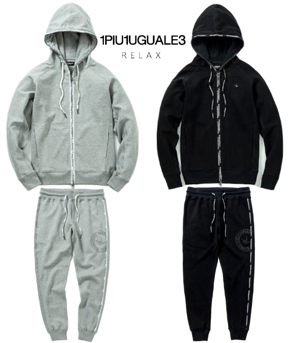 1PIU1UGUALE3 GOLF セットアップ サークルロゴ 1PIU1UGUALE3 RELAX サークルロゴパイピングセットアップ メンズ