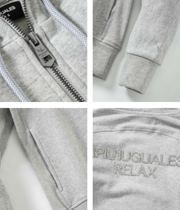 1PIU1UGUALE3 RELAX セットアップ 上下 ラインストーン グレー 1PIU1UGUALE3 RELAX ウノピゥウノウグァーレトレ リラックス