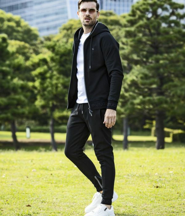 1PIU1UGUALE3 RELAX セットアップ メンズ リブ刺繍ラインストーン