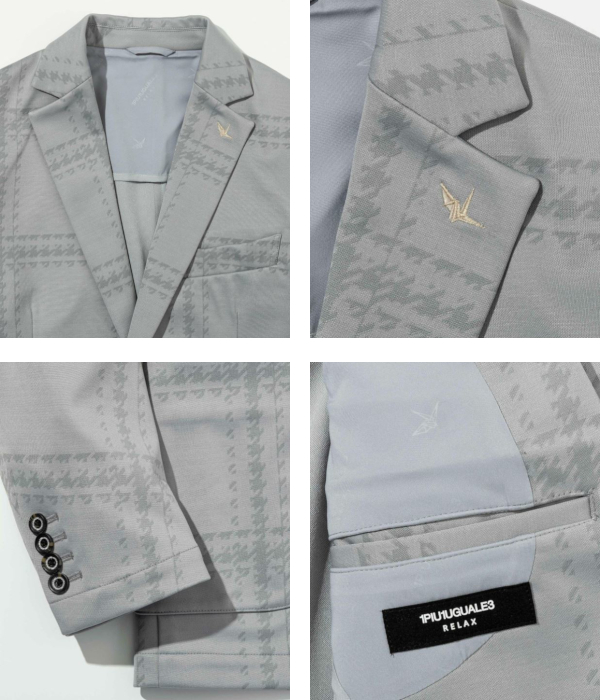1PIU1UGUALE3 RELAX セットアップ メンズ ウィンドウペンジャガード