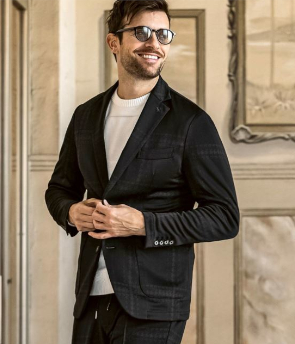 1PIU1UGUALE3 RELAX セットアップ メンズ ウィンドウペンジャガード