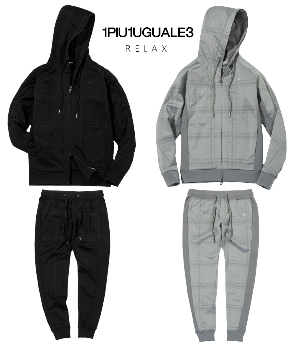 1PIU1UGUALE3 RELAX セットアップ メンズ ウィンドウペン