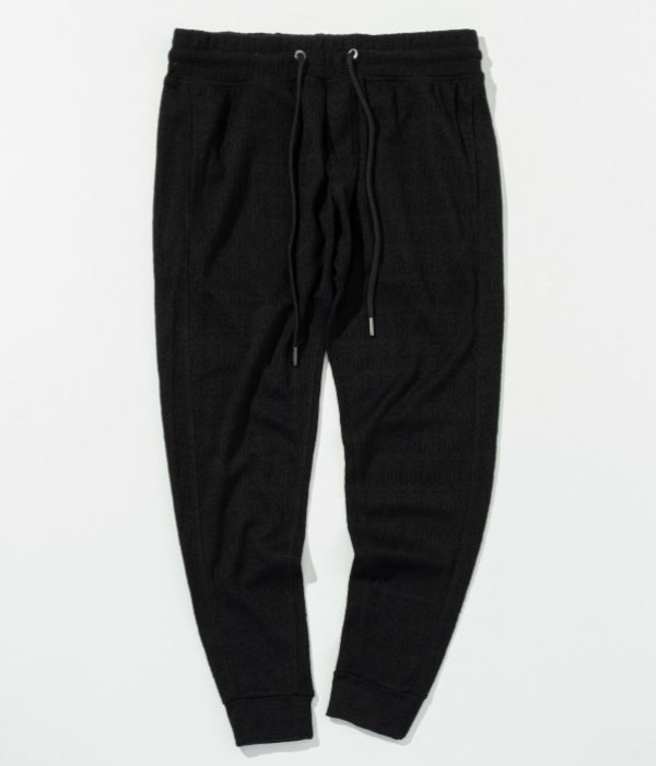 1PIU1UGUALE3 RELAX セットアップ メンズ ブラックジャガード ジャージ