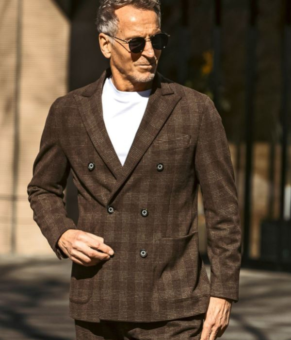 極美品 1PIU1UGUALE3 ウール ストライプ ダブル ジャケット