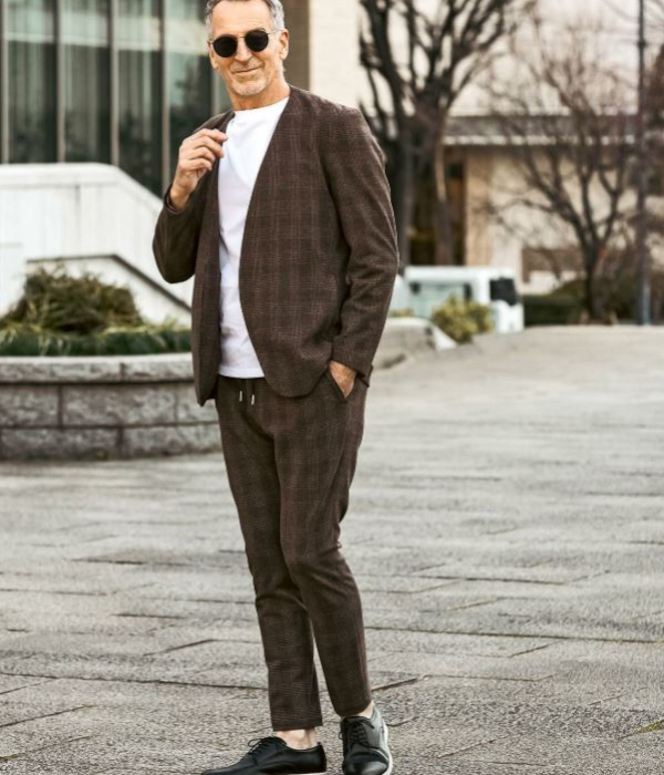 1PIU1UGUALE3 RELAX セットアップ メンズ ノーカラー スーツ 上下