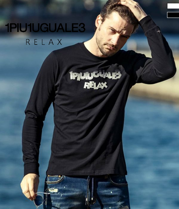 1PIU1UGUALE3 RELAX グラデーション3DロゴTシャツ 長袖 ロンT 1PIU1UGUALE3 RELAX グラデーション3DロゴロングTシャツ 長袖