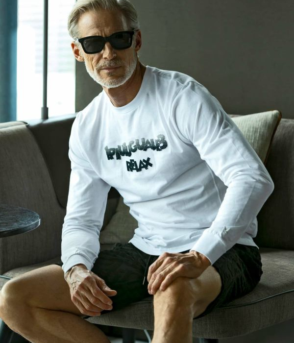 1PIU1UGUALE3 RELAX グラデーション3DロゴロングTシャツ 長袖