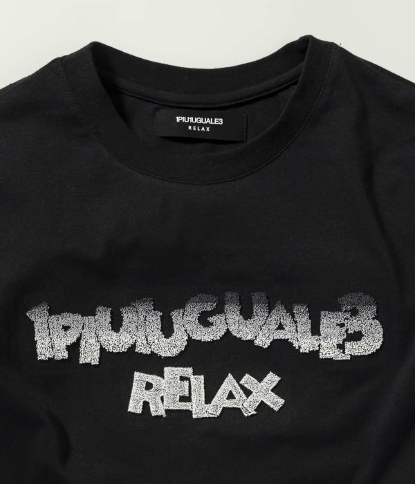 1PIU1UGUALE3 RELAX グラデーション3DロゴロングTシャツ 長袖