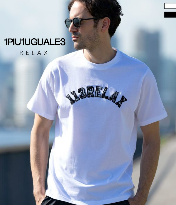 1PIU1UGUALE3 RELAX ペイズリーロゴTシャツ メンズ 男性 カットソー