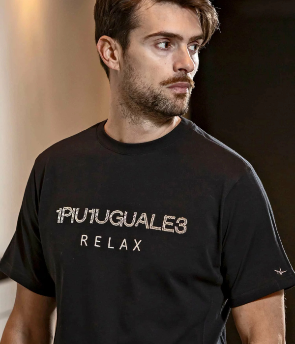 1PIU1UGUALE3 RELAX ビーズロゴTシャツ メンズ 半袖 カットソー