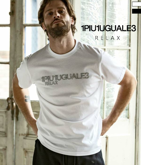 国内発送【1PIU1UGUALE3 RELAX】スパークリングロゴ半袖Tシャツ 1PIU1UGUALE3 RELAX スパークリングロゴTシャツ メンズ 半袖