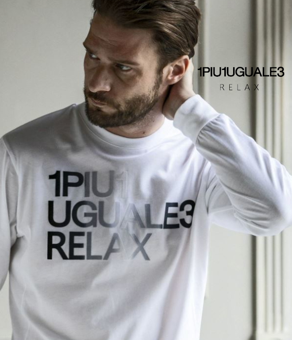 【1PIU1UGUALE3 RELAX】グラデーション ロゴ ロングTシャツ 1PIU1UGUALE3 RELAX グラデーション3DロゴロングTシャツ | ウノ