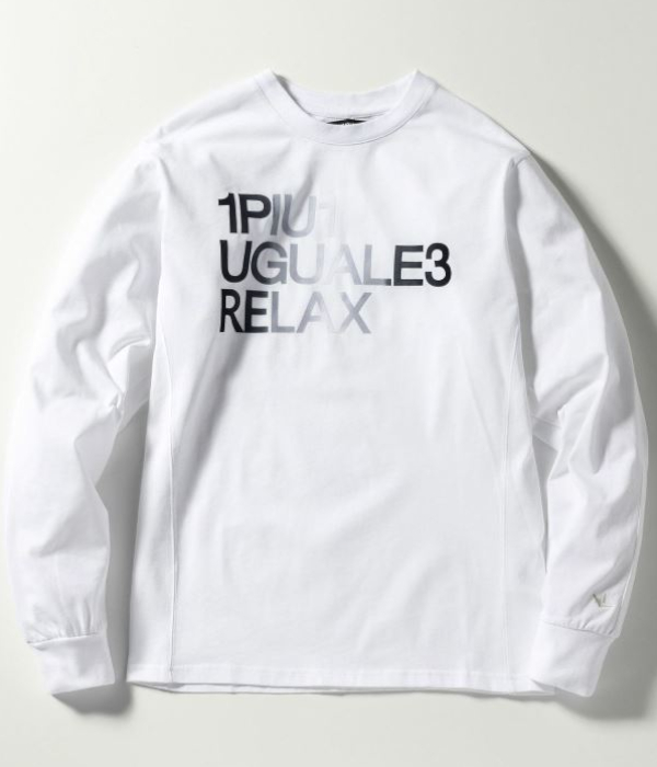 1PIU1UGUALE3 RELAX グラデーションロゴTシャツ 長袖 メンズ