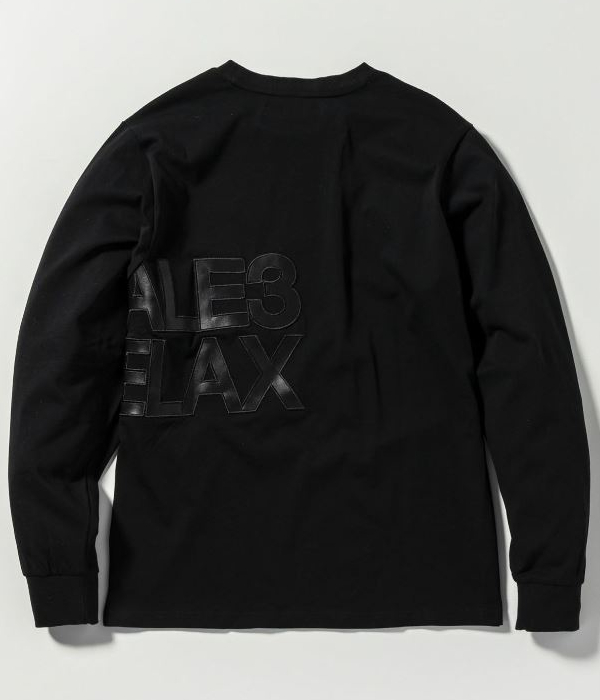 【高級感】1PIU1UGUALE3 RELAX フェイクレザーロゴロングTシャツ ウノ ピゥ ウノ ウグァーレ トレ リラックス 1PIU1UGUALE3 RELAX
