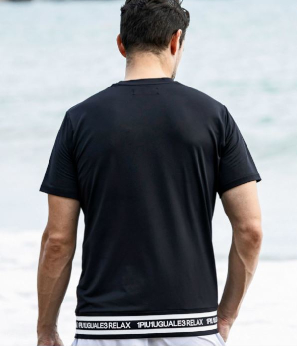 【1PIU1UGUALE3 RELAX】ヘムロゴ半袖ラッシュガード 1PIU1UGUALE3 RELAX ヘムロゴTシャツ メンズ 半袖 ラッシュ