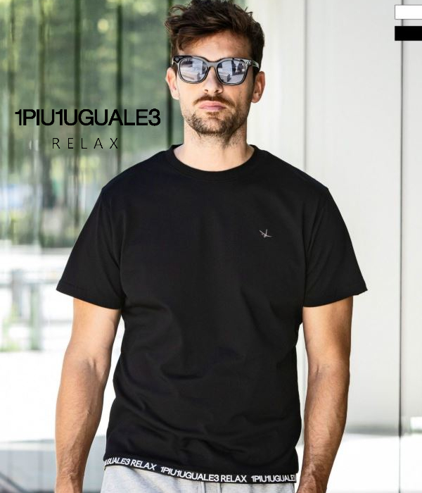 1PIU1UGUALE3 RELAX ヘムロゴTシャツ 半袖 メンズ カットソー 1PIU1UGUALE3 RELAX ヘムロゴTシャツ メンズ 半袖 カットソー