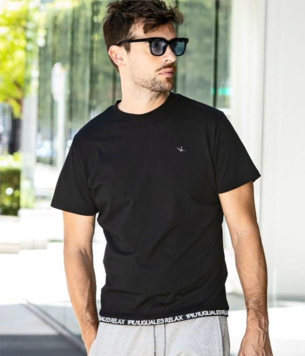 1PIU1UGUALE3 RELAX ヘムロゴTシャツ メンズ 半袖 カットソー