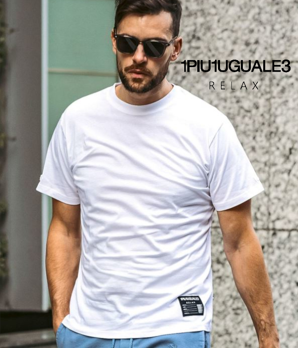 1PIU1UGUALE3 RELAX パッチデザインロゴTシャツ メンズ 半袖 1PIU1UGUALE3 RELAX パッチデザインロゴTシャツ メンズ 半袖
