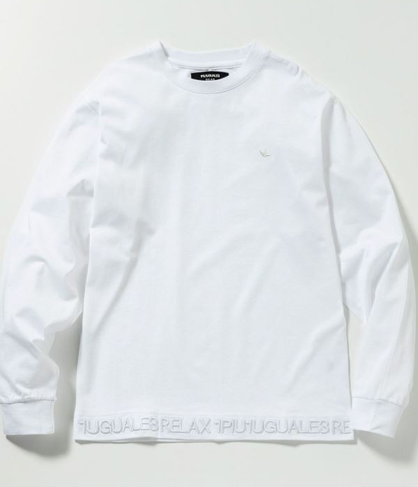 1PIU1UGUALE3 RELAX ヘム刺繍ロゴTシャツ メンズ 長袖 ロンT