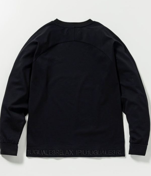 1PIU1UGUALE3 RELAX ヘム刺繍ロゴTシャツ メンズ 長袖 ロンT