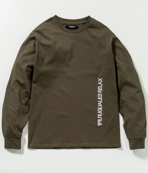 1PIU1UGUALE3 RELAX バーチカルエンブロイディーTシャツ メンズ