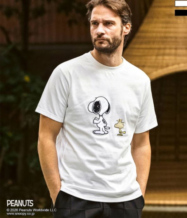 【スヌーピー】スヌーピー＆ウッドストック半袖Tシャツ メンズ カットソー 1PIU1UGUALE3 RELAX カジュアル スポーツ ウノピゥウノウグァーレトレ リラックス | 1PIU1UGUALE3 RELAX