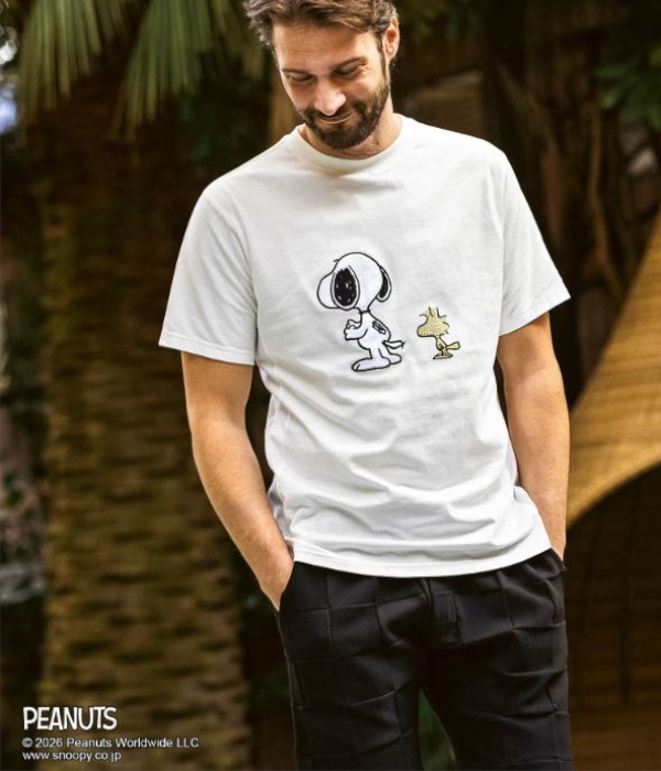 【スヌーピー】スヌーピー＆ウッドストック半袖Tシャツ メンズ カットソー 1PIU1UGUALE3 RELAX カジュアル スポーツ ウノピゥウノウグァーレトレ リラックス | 1PIU1UGUALE3 RELAX | 03