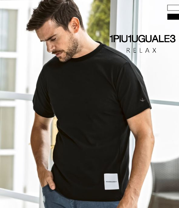 ネームパッチTシャツ メンズ 半袖 1PIU1UGUALE3 RELAX カットソー カジュアル スポーツ ウノピゥウノウグァーレトレ リラックス | 1PIU1UGUALE3 RELAX