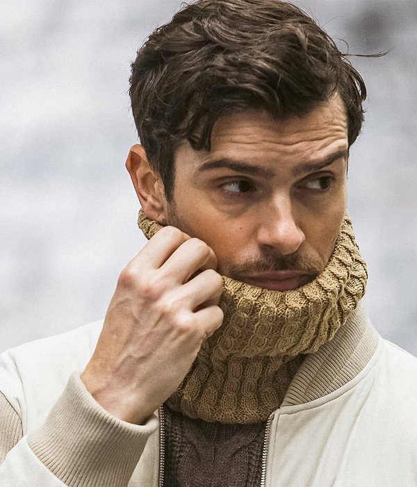 1PIU1UGUALE3 RELAX ケーブルニットジップネックウォーマー 防寒