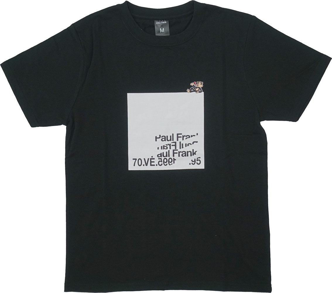 PAUL FRANK ポールフランク スクエア  Tシャツ メンズ 半袖 ブラック ホワイト  S ...