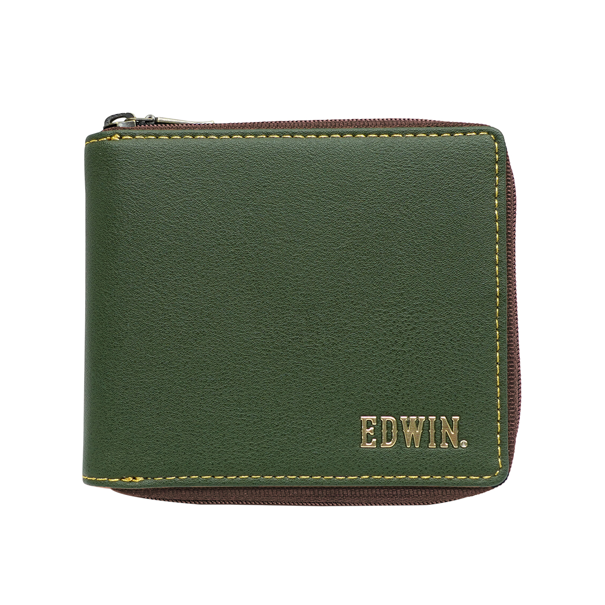 エドウイン EDWIN 財布 サイフ 二つ折財布 メンズ レディース ラウンドジップ メタリックレター リップル合皮 カード収納 プレゼント ブラック ネイビー カーキ｜g-fine｜04