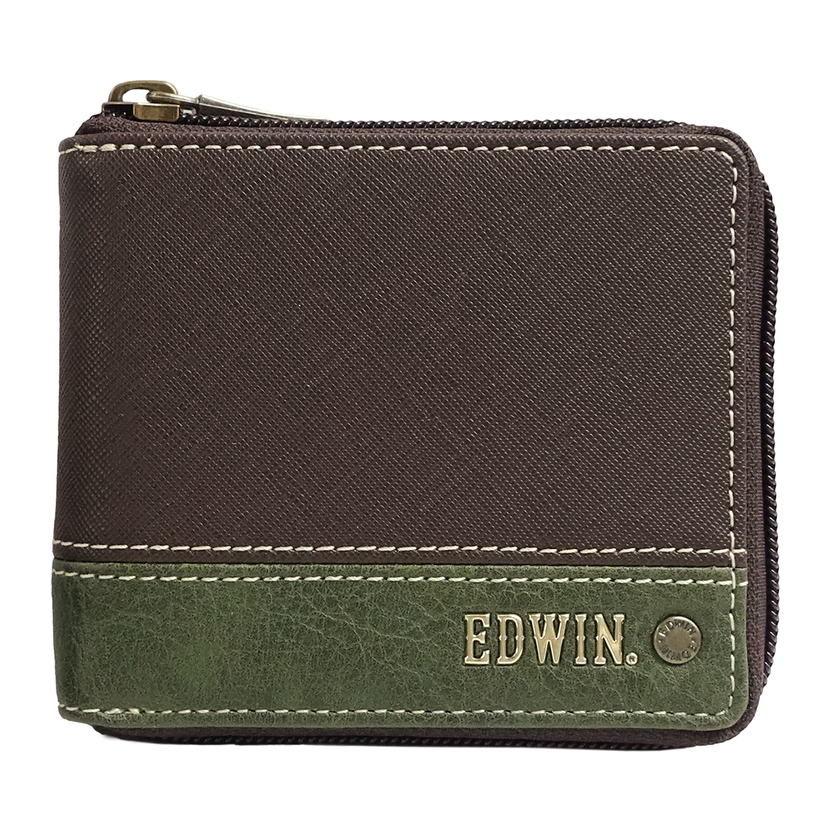 エドウイン EDWIN 財布 サイフ 二つ折財布 メンズ レディース 合成皮革 カード収納 ラウンドジップ プレゼント ブラック ネイビー グレー ダークブラウン｜g-fine｜05