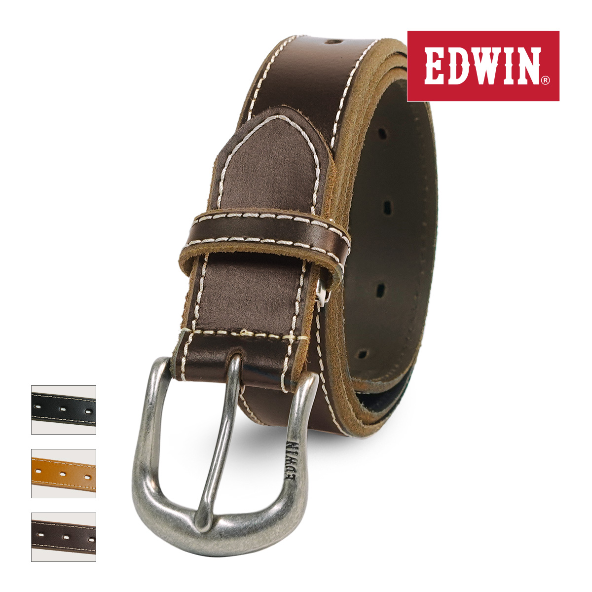 EDWIN（エドウィン） エドウイン ベルト 0111229 レザー 牛革 日本製