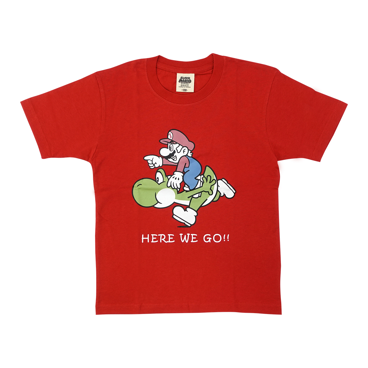 スーパーマリオ 子供服 キッズ Tシャツ KIDS マリオ ＆ ヨッシー レッド 赤 半袖 男の子 女の子 110 120 130 140
