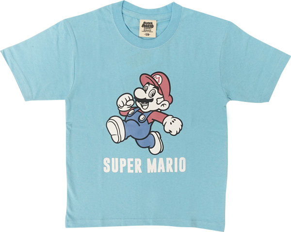 スーパーマリオ 子供服 キッズ Tシャツ KIDS マリオ ジャンプ サックス