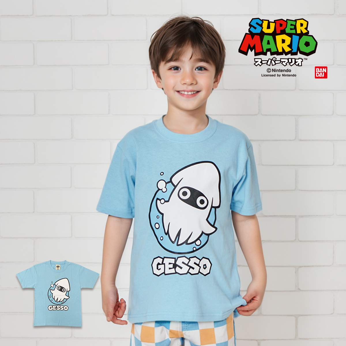 スーパーマリオ 子供服 キッズ Tシャツ KIDS ゲッソー フェイス