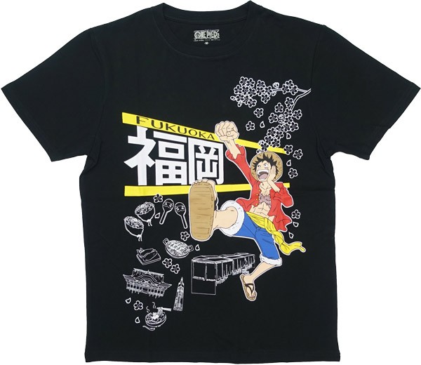 ワンピース One Piece Tシャツ 半袖 グッズ ルフィ 福岡 Tシャツ メンズ 黒 白 ブラック ホワイト キャラクター ジャンプ ご当地 ガレージファインヤフー店 通販 Yahoo ショッピング