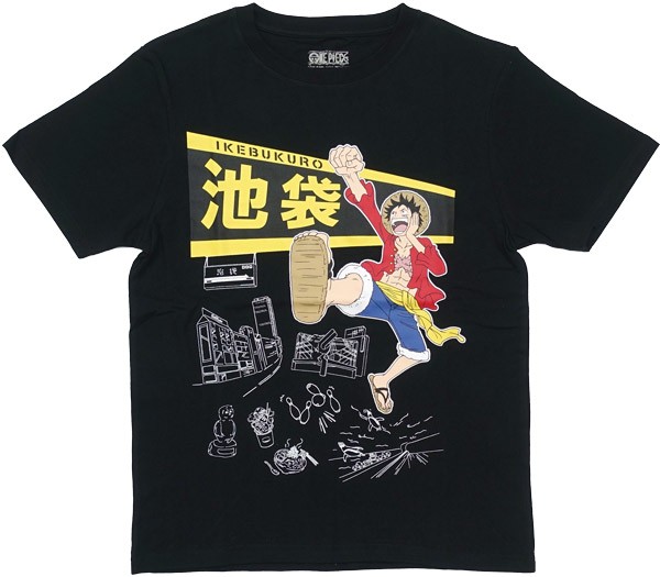 ワンピース One Piece Tシャツ 半袖 グッズ ルフィ 池袋 Tシャツ メンズ 黒 白 ブラック ホワイト キャラクター ジャンプ ご当地 2234 ガレージファインヤフー店 通販 Yahoo ショッピング