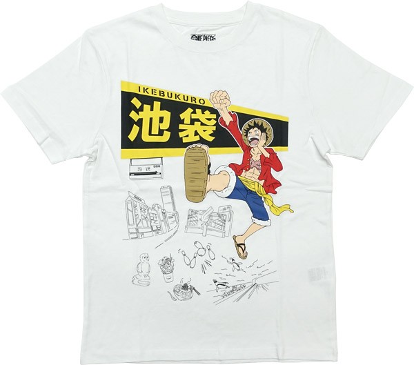 ワンピース One Piece Tシャツ 半袖 グッズ ルフィ 池袋 Tシャツ メンズ 黒 白 ブラック ホワイト キャラクター ジャンプ ご当地 2234 ガレージファインヤフー店 通販 Yahoo ショッピング