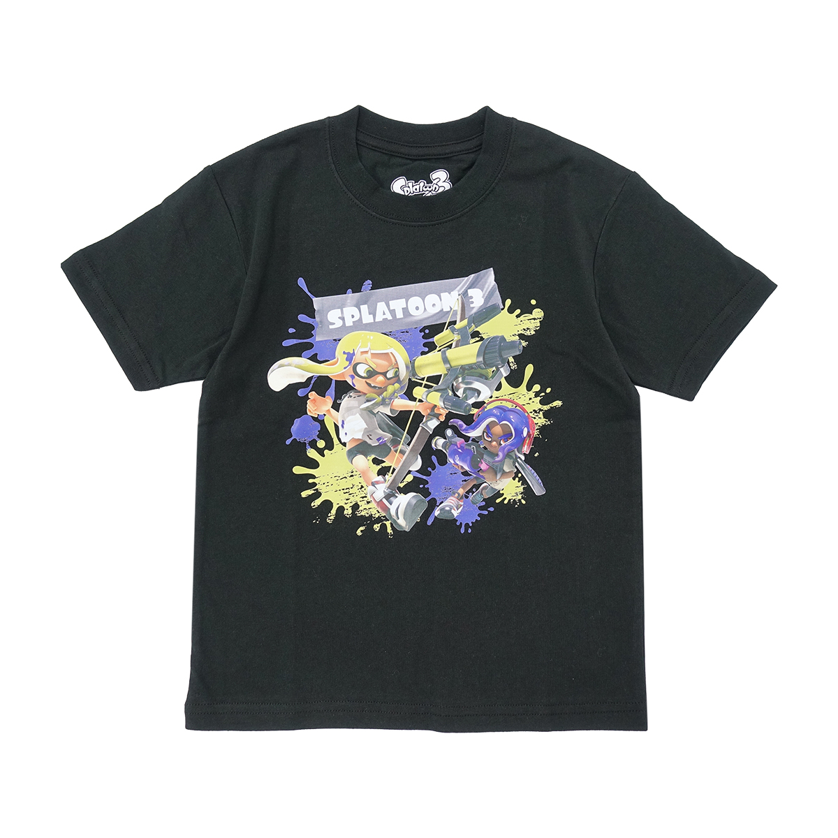 スプラトゥーン3 Splatoon3 Tシャツ キッズ 子供服 半袖 グッズ ナワバリバトル ブラック ホワイト 110 120 130 140 150