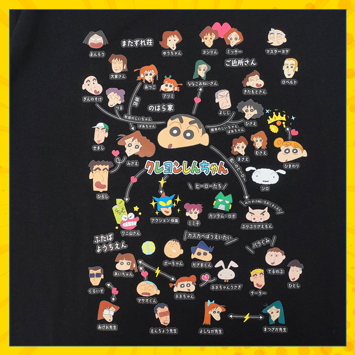 クレヨンしんちゃん Tシャツ メンズ 半袖 しんちゃん 相関図