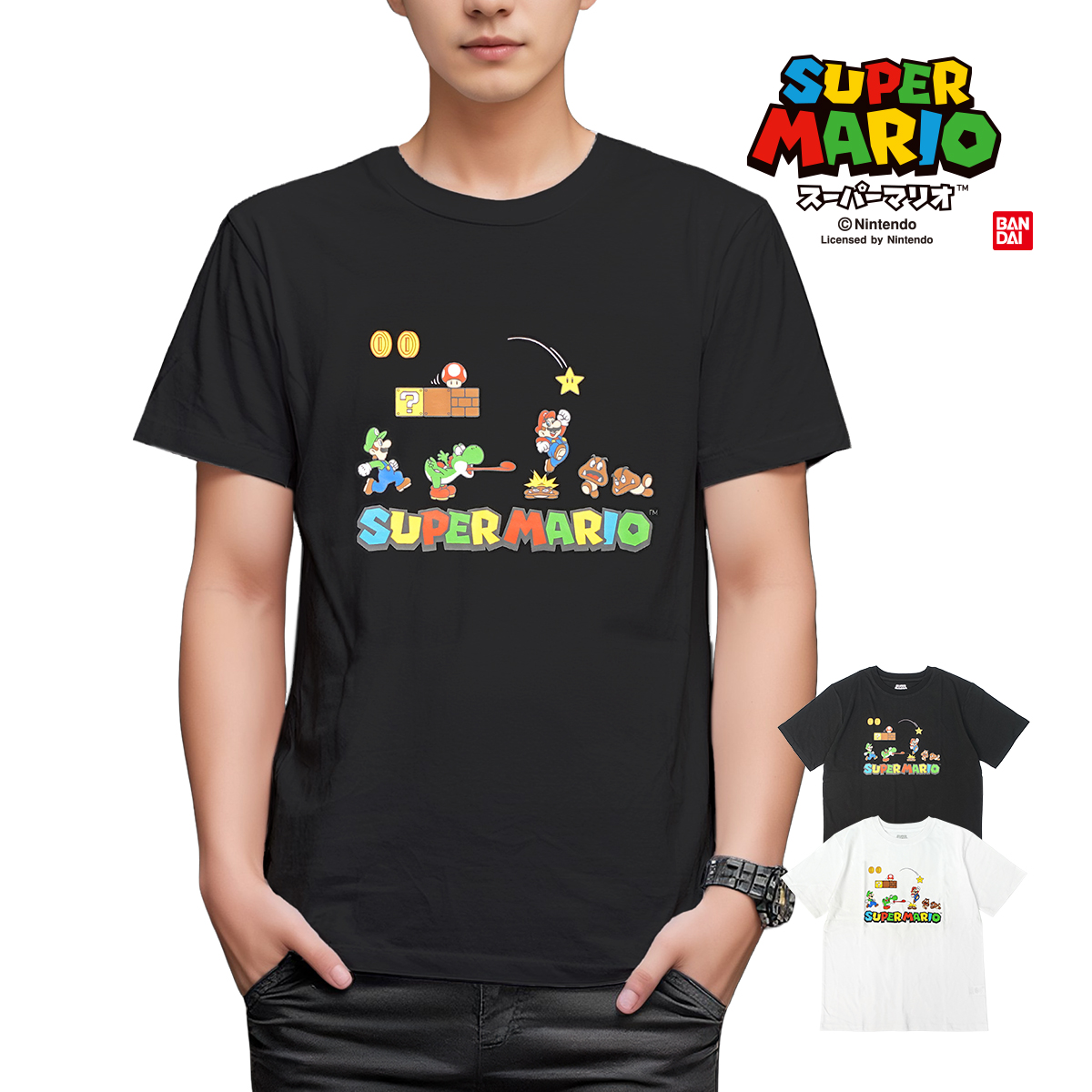 任天堂（Nintendo） スーパーマリオ メンズ レディース Tシャツ マリオ