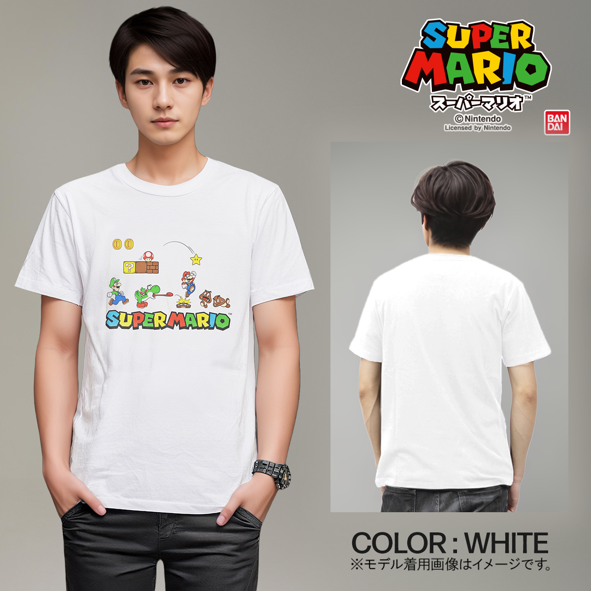 任天堂（Nintendo） スーパーマリオ メンズ レディース Tシャツ マリオ