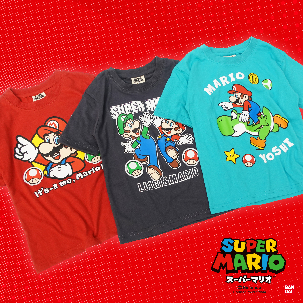 任天堂（Nintendo） スーパーマリオ 子供服 キッズ Tシャツ KIDS