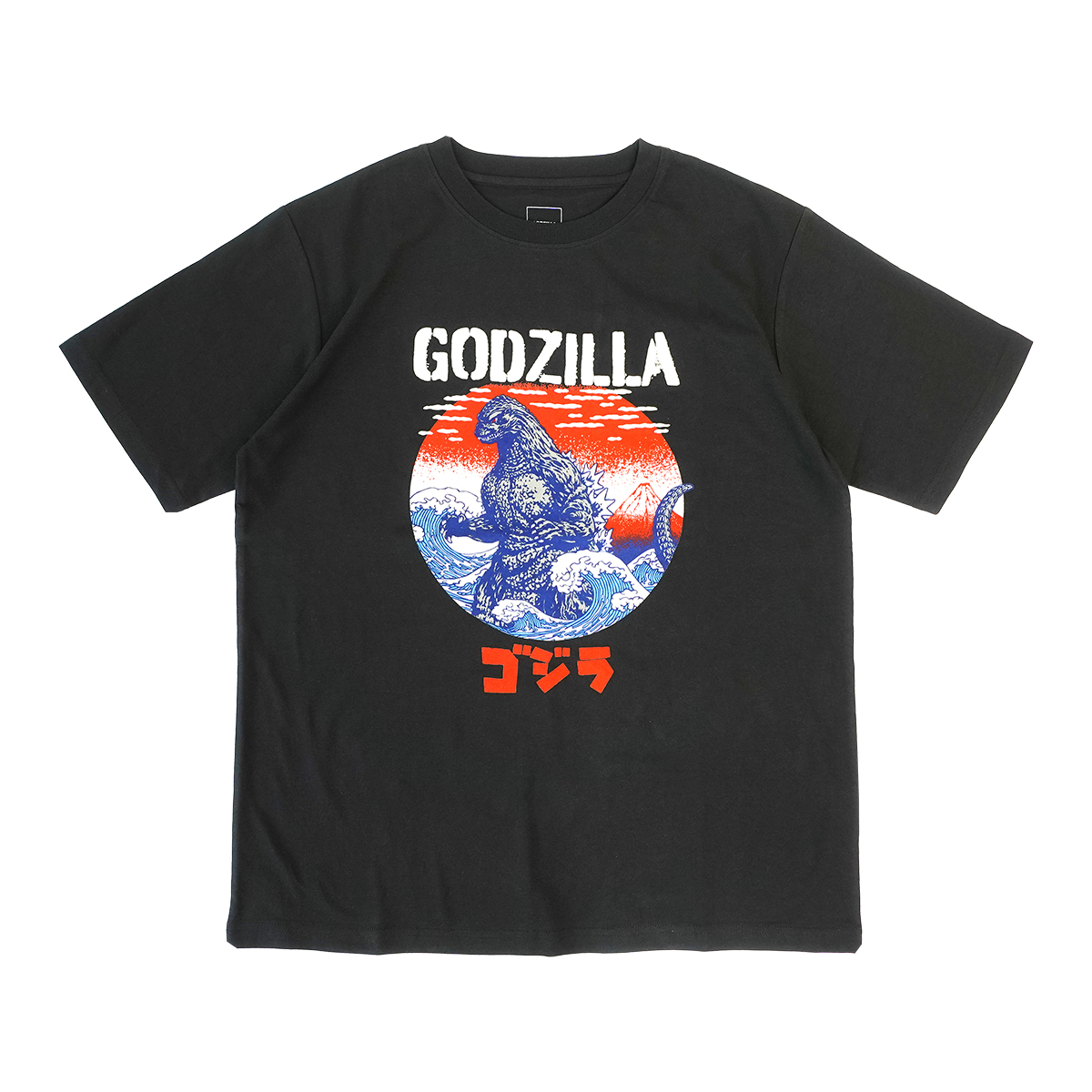 ゴジラ ポスタープリント Tシャツ キングギドラ 和柄 半袖 黒 ブラック