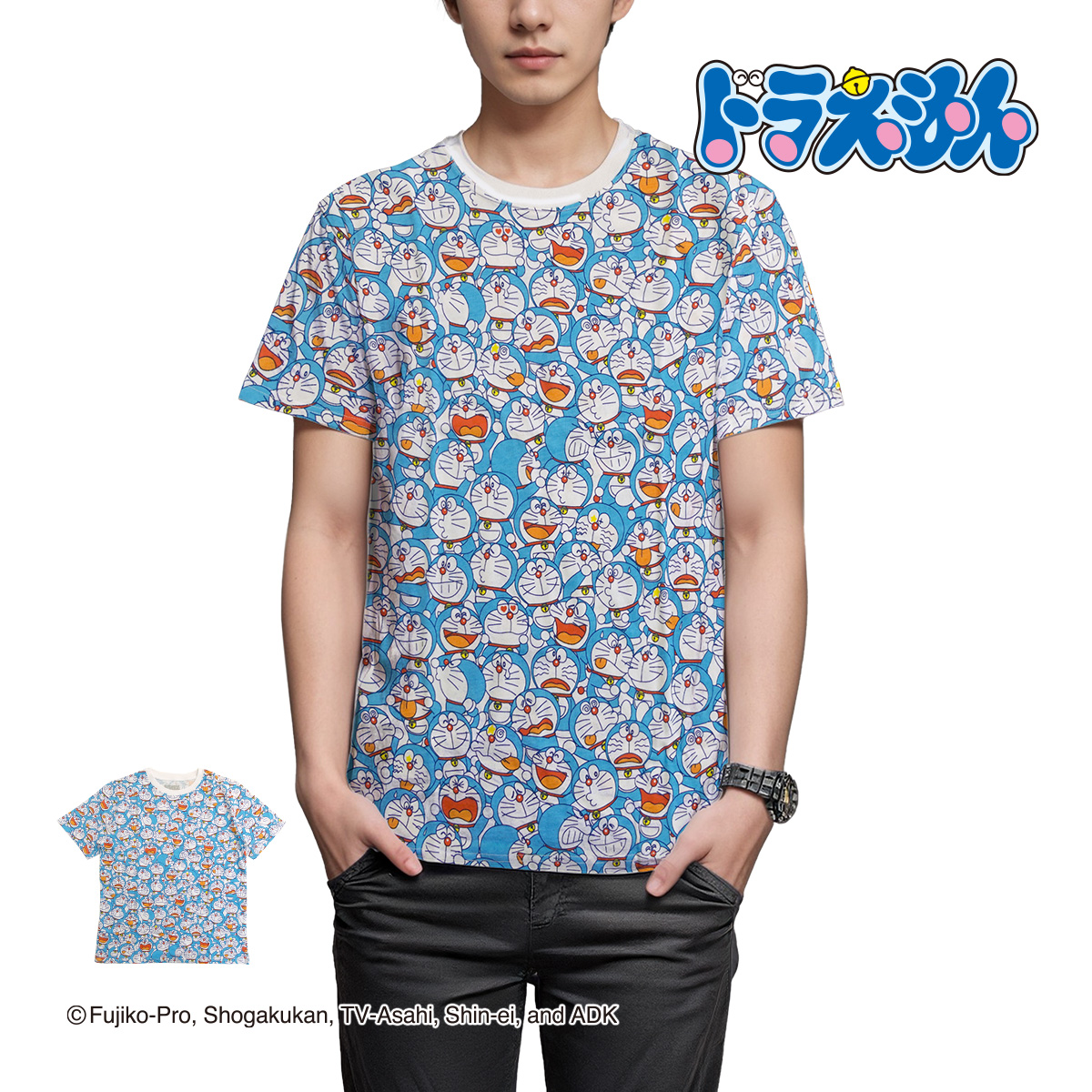 ドラえもん Tシャツ ぎっしり 総柄 半袖 グッズ キャラクター メンズ