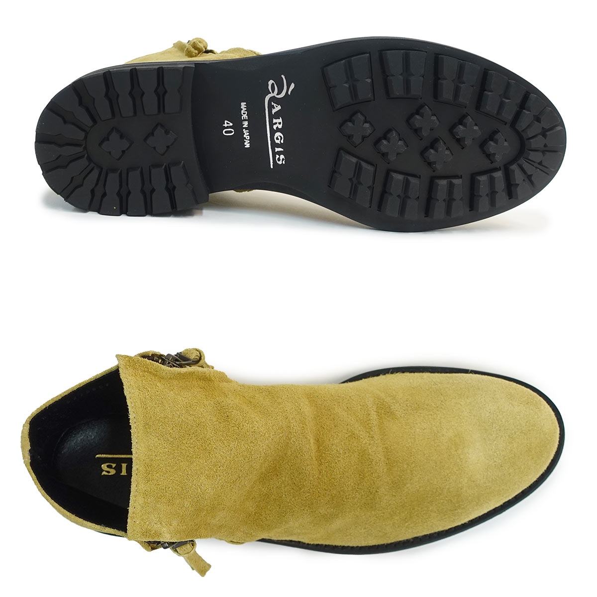 ARGIS 黒 スエード ジッパーブーツ25.5 新品 7001387_3.jpg