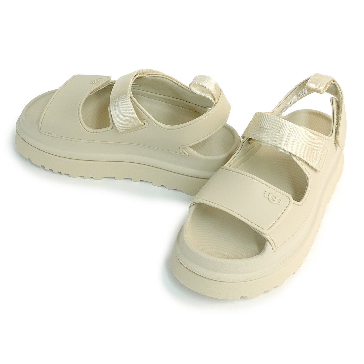 新品未使用 UGG サンダル　厚底　ベージュ　軽量 UGG アグ サンダル レディース 靴 厚底 軽量 Golden Glow